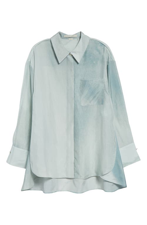 Jason Wu Collection Silk Habotai Button-up Shirt In Ice Blue Wash