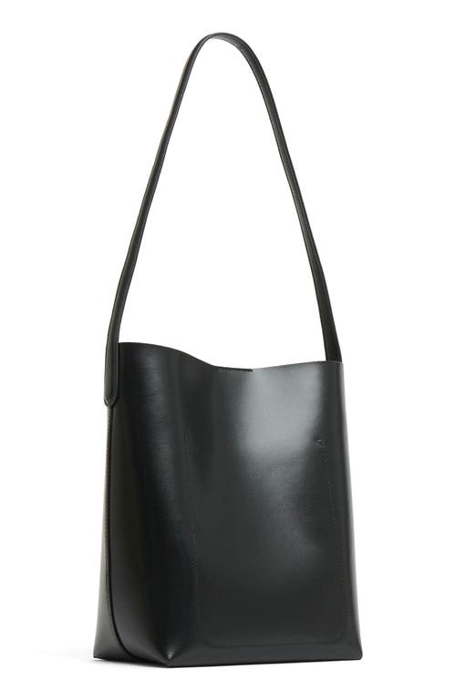 Mansur Gavriel Small Everyday Cabas Leather Hobo Bag In Black/caramel