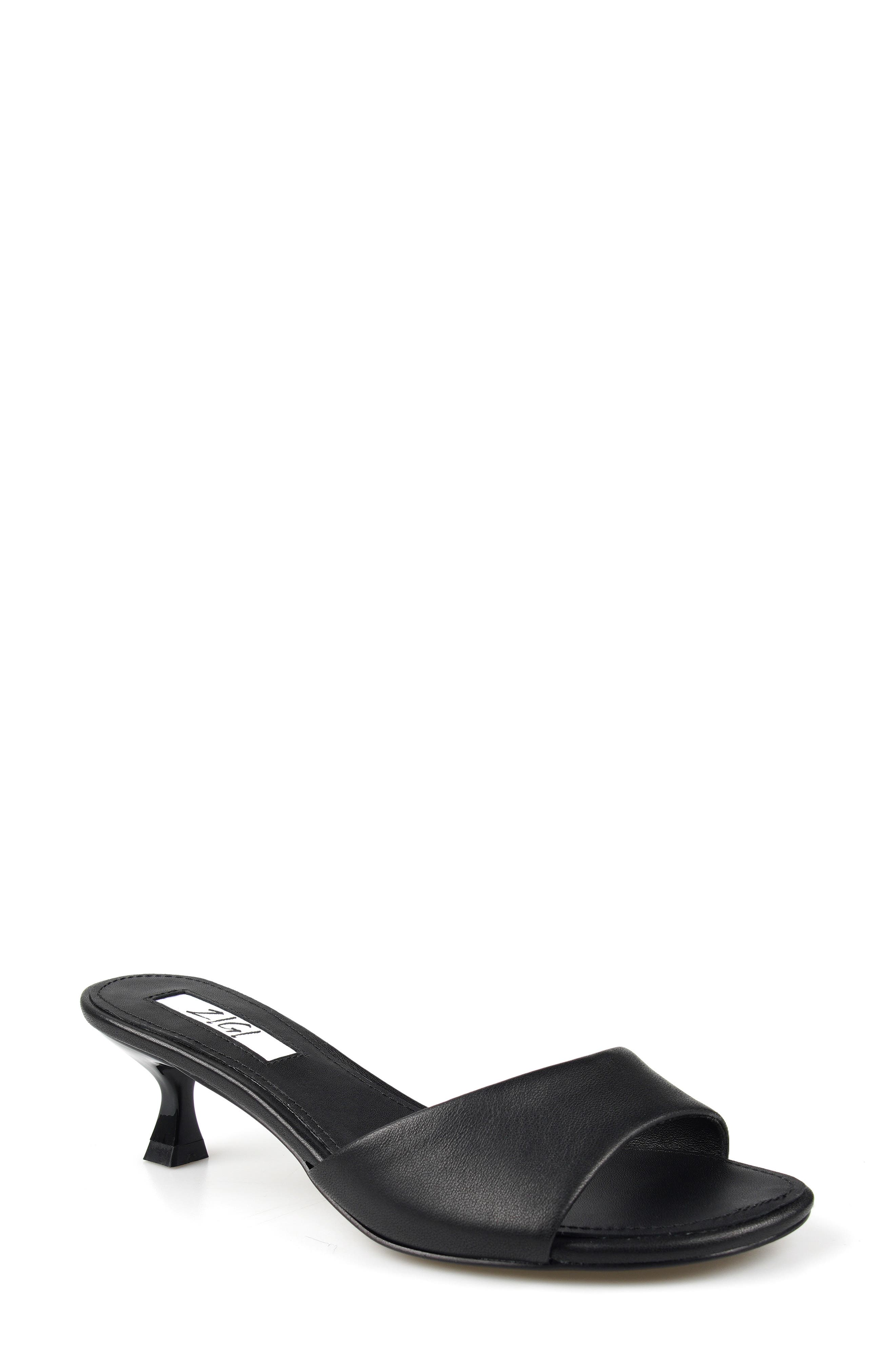 ZIGI <p>Cashmoney  Slide Sandal (Women)</p>, Main, color, Black Leather