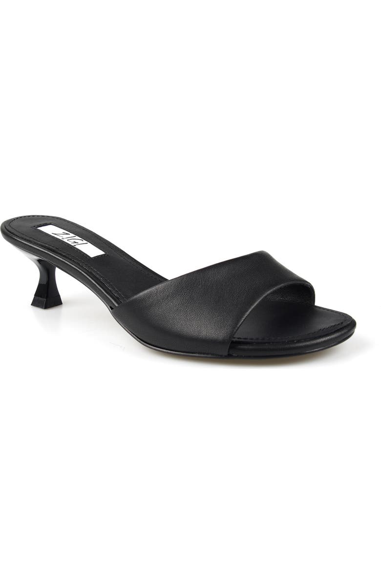 ZIGI <p>Cashmoney Slide Sandal (Women)</p>, Main, color, Black Leather