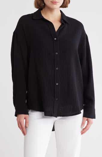 Gauze Boyfriend Button-Up Shirt