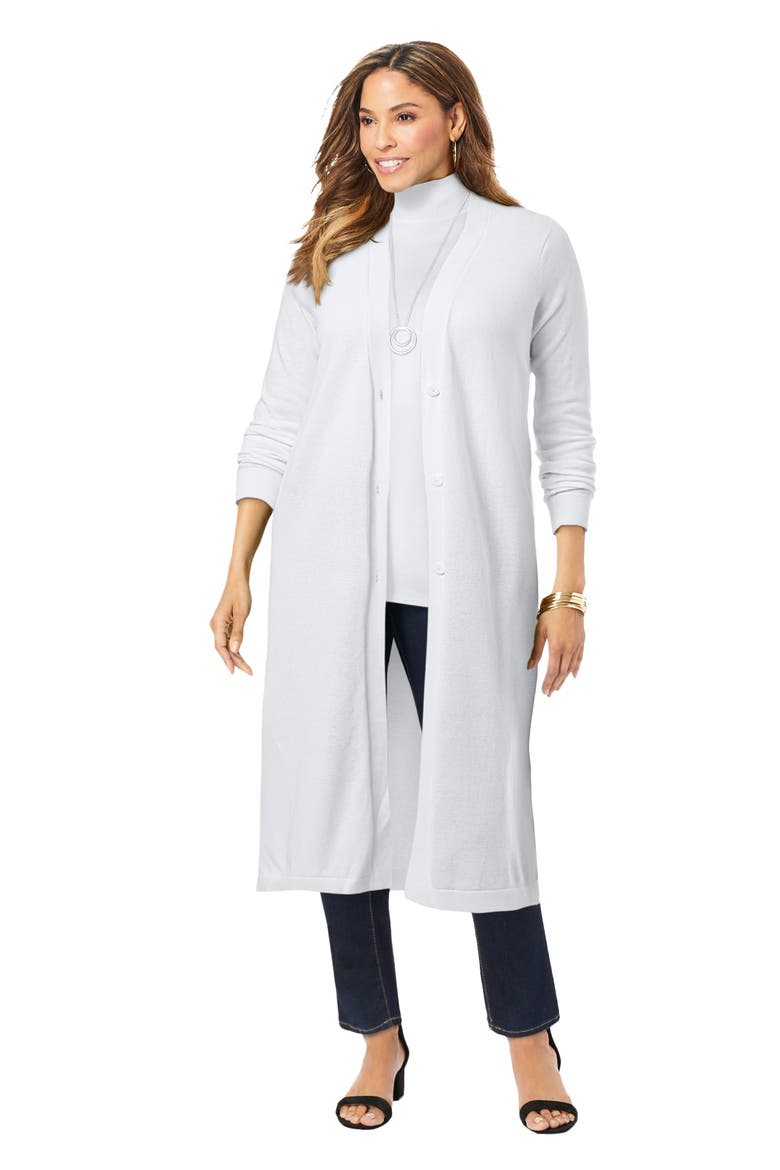 Fine Gauge Duster Cardigan, Main, color, WHITE