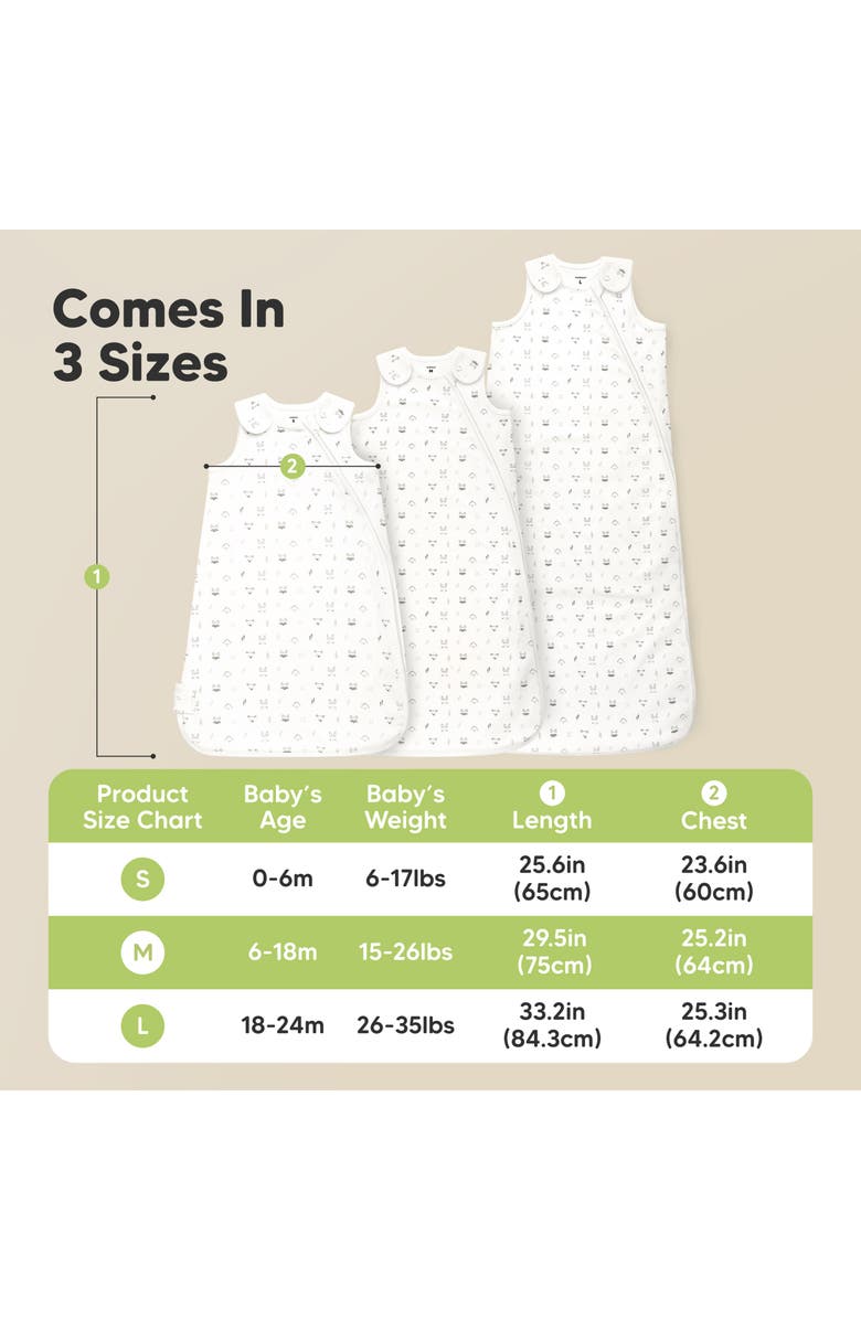 KeaBabies 2-Pack Soothe Sleep Sacks, Alternate, color, Nordic