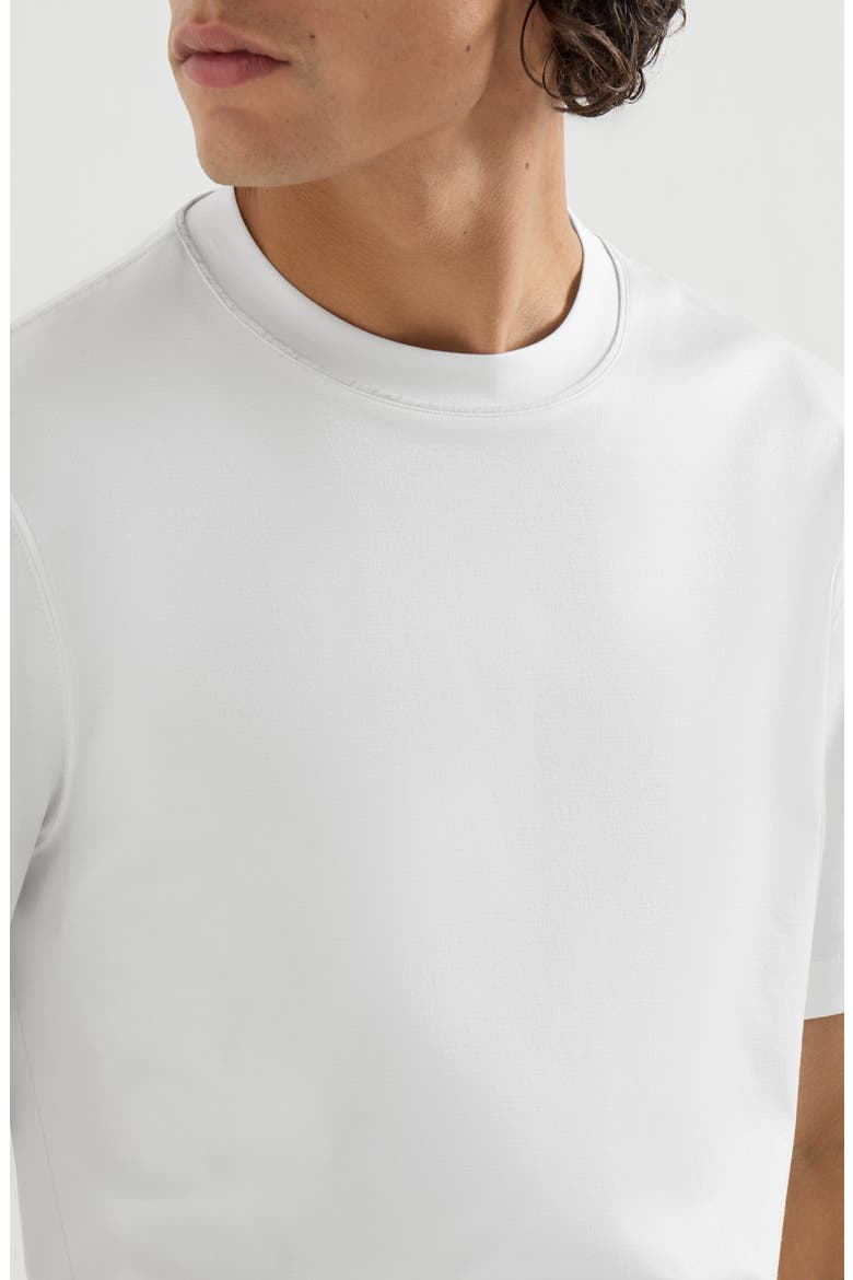 Cotton jersey T-shirt with piping, Alternate, color, White