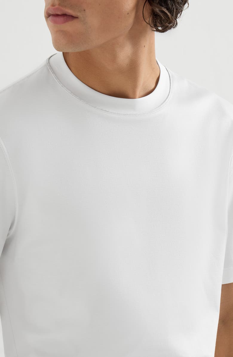 Brunello Cucinelli Cotton jersey T-shirt with piping, Alternate, color, White