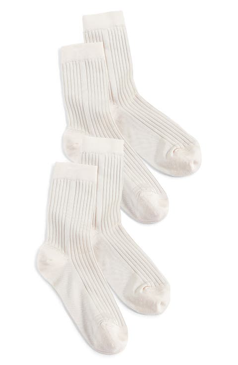 Silky Blend Assorted 2-Pack Rib Crew Socks