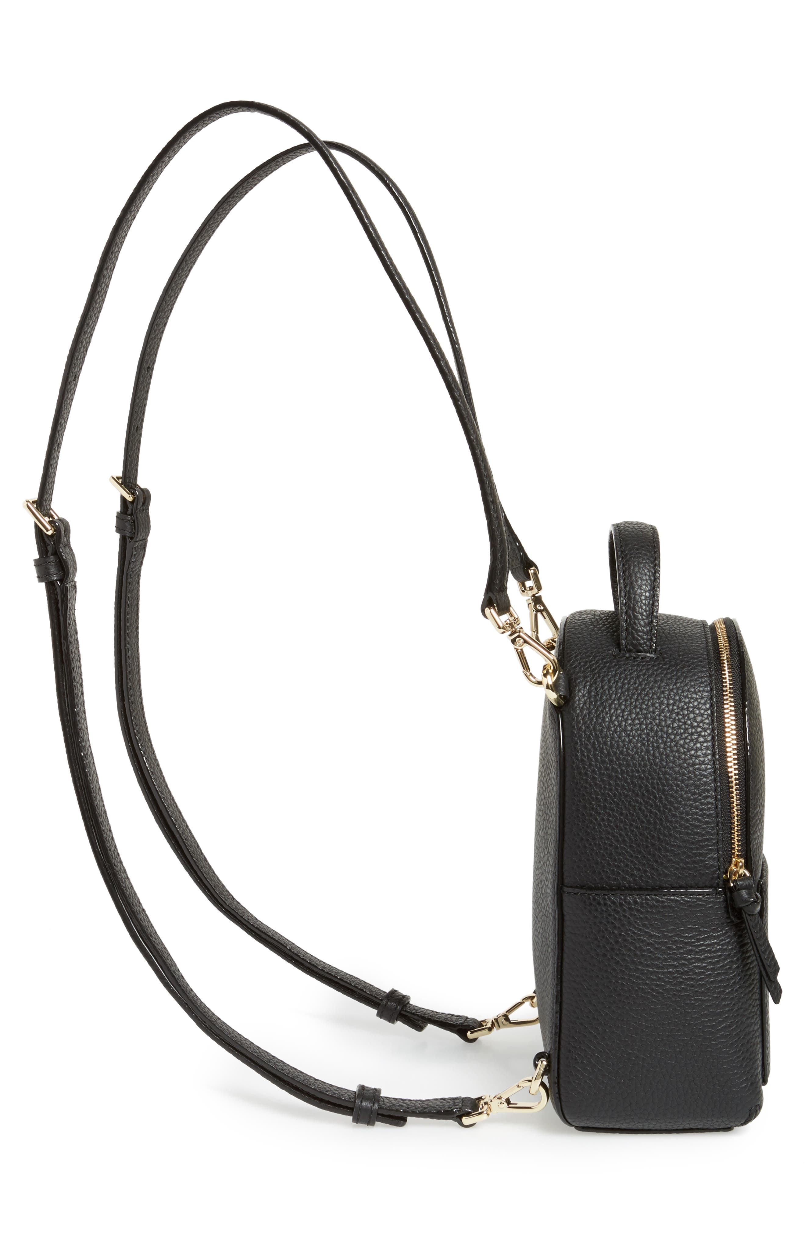 jackson street merry convertible leather backpack, Alternate, color, BLACK