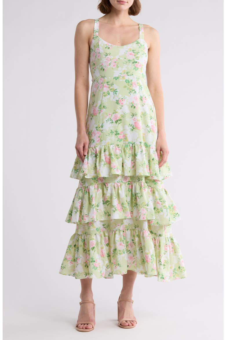 Tiered Maxi Dress, Main, color, MINT MULTI