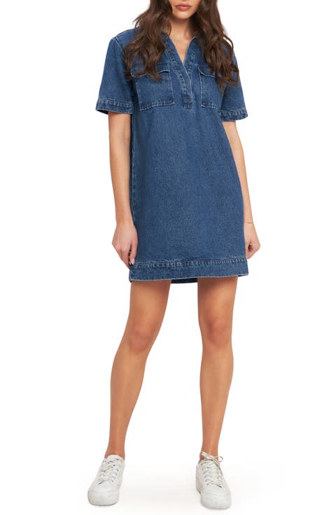Short Sleeve Denim Minidress