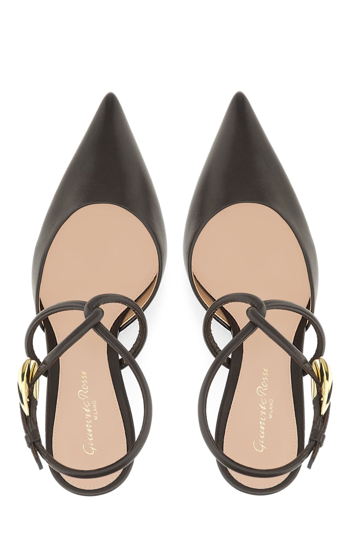 Gianvito Rossi Jungle Mamba Sling Ankle Pump, Alternate, color, Brown Lamb Leather
