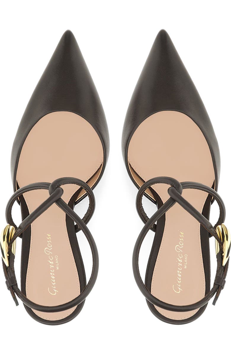 Gianvito Rossi Jungle Mamba Sling Ankle Pump, Alternate, color, Brown Lamb Leather