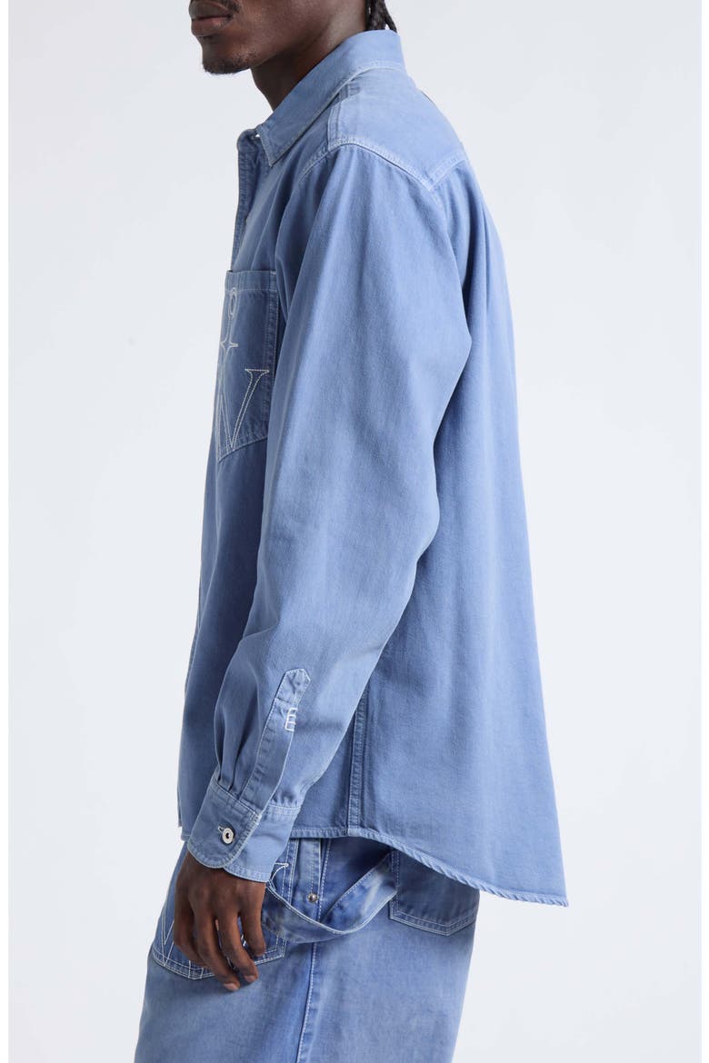Oversize Cotton Button-Up Shirt, Alternate, color, FRENCH BLUE