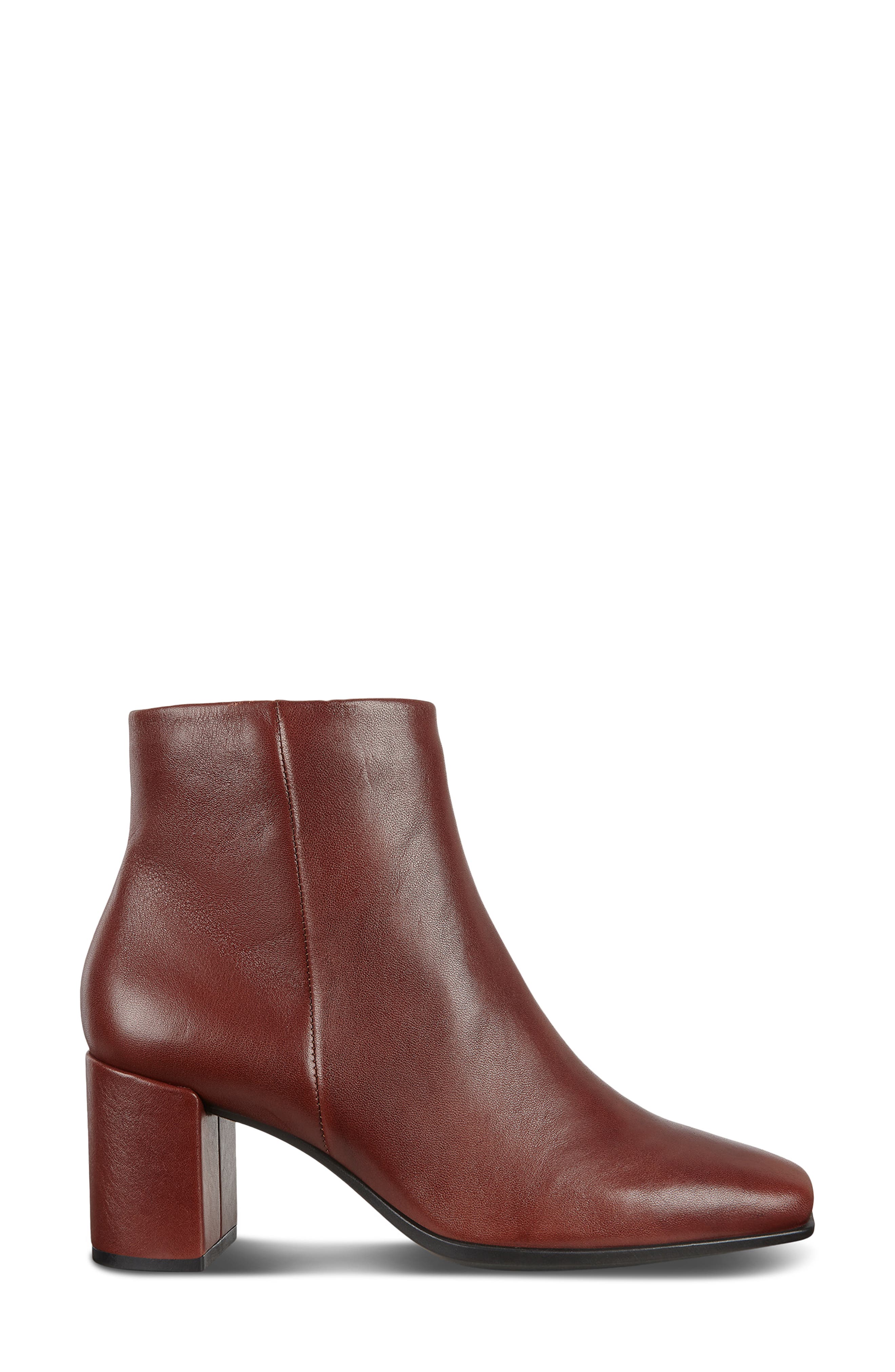 Shape 60 Square Toe Bootie, Alternate, color, COGNAC LEATHER