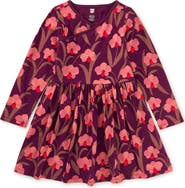 Tea Collection Long Sleeve Wrap Neck Dress