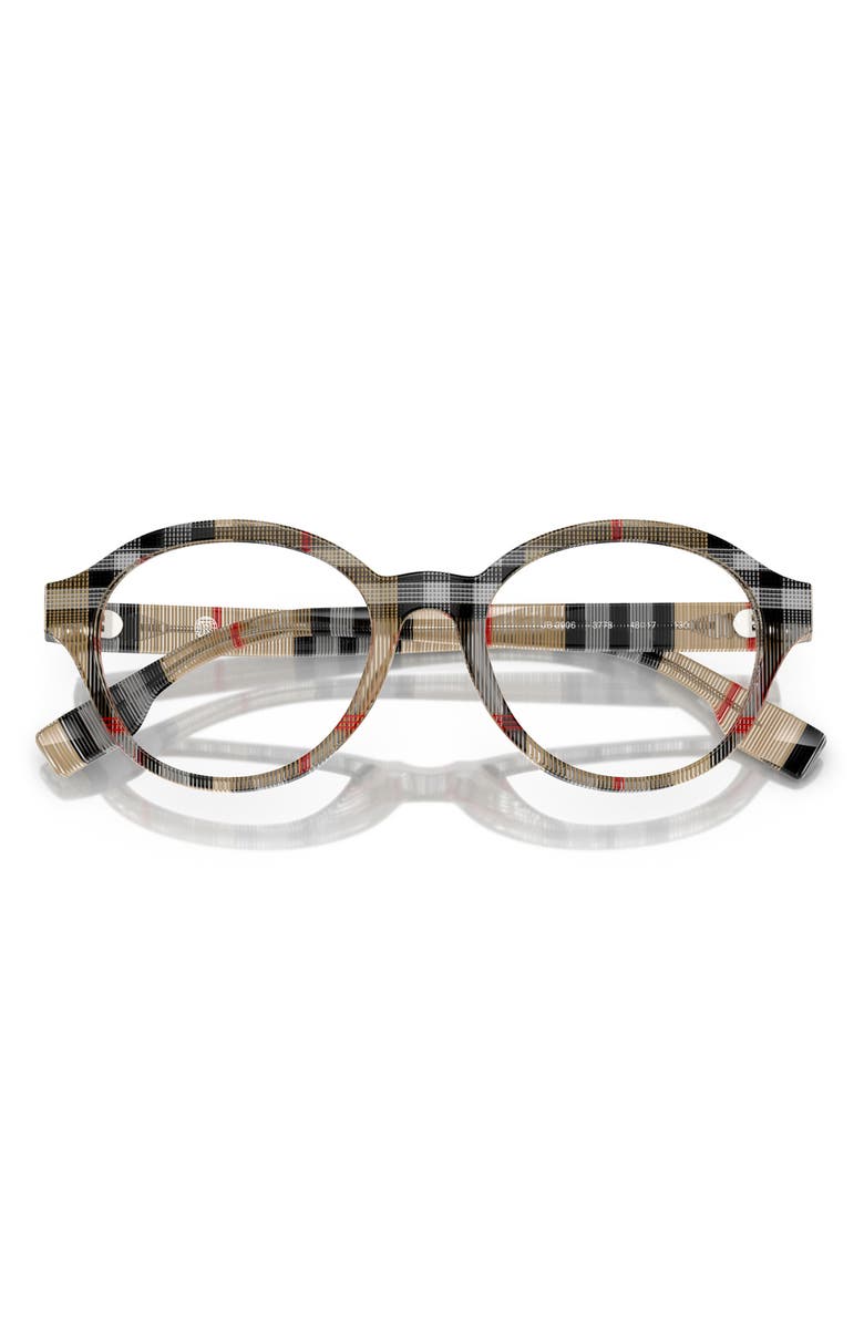 Burberry 48mm Phantos Optical Glasses, Alternate, color, Vintage Check / Demo Lens