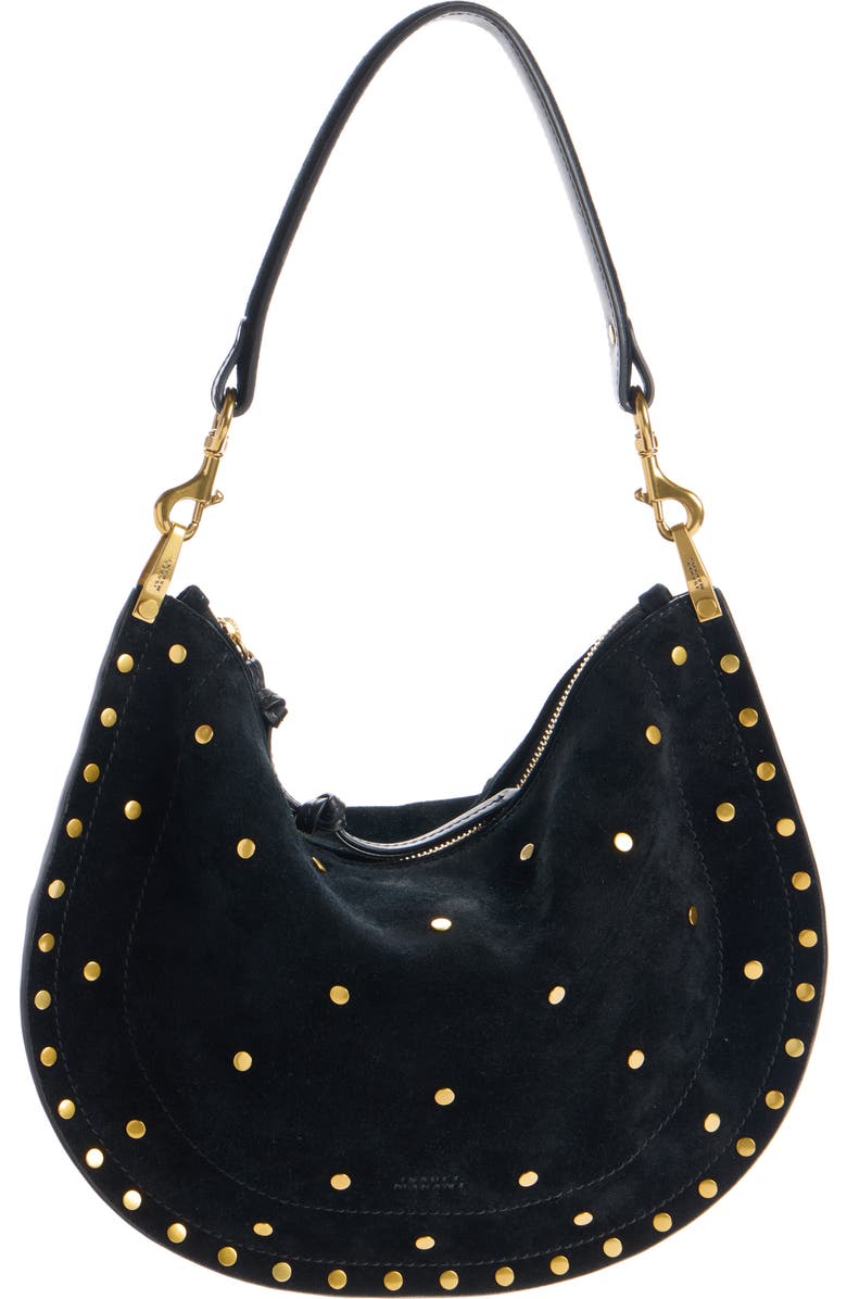 Isabel Marant Oskan Soft Zip Hobo Bag, Alternate, color, Black