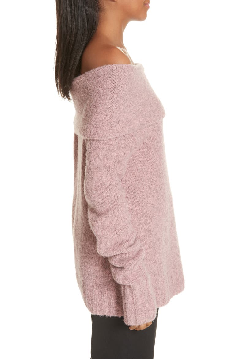 Off-the-Shoulder Alpaca Blend Sweater, Alternate, color, SOFT PINK