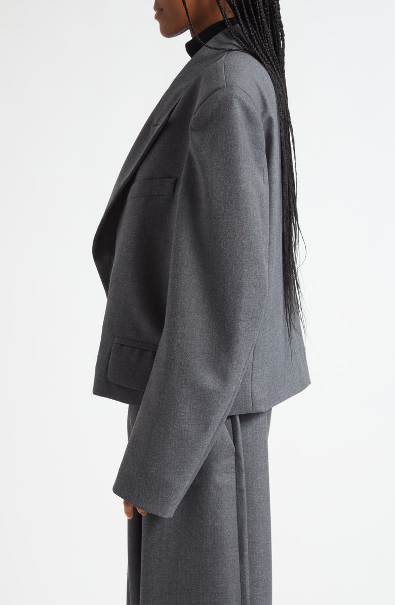 Vaquera Slouchy Crop Double Breasted Blazer, Alternate, color, Dark Grey 1