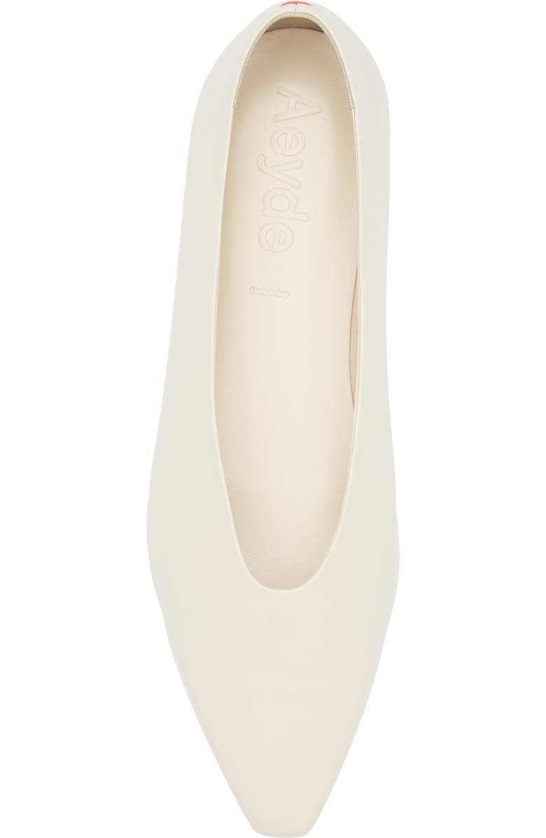 aeyde Betty Pointed Toe Flat, Alternate, color, Creamy