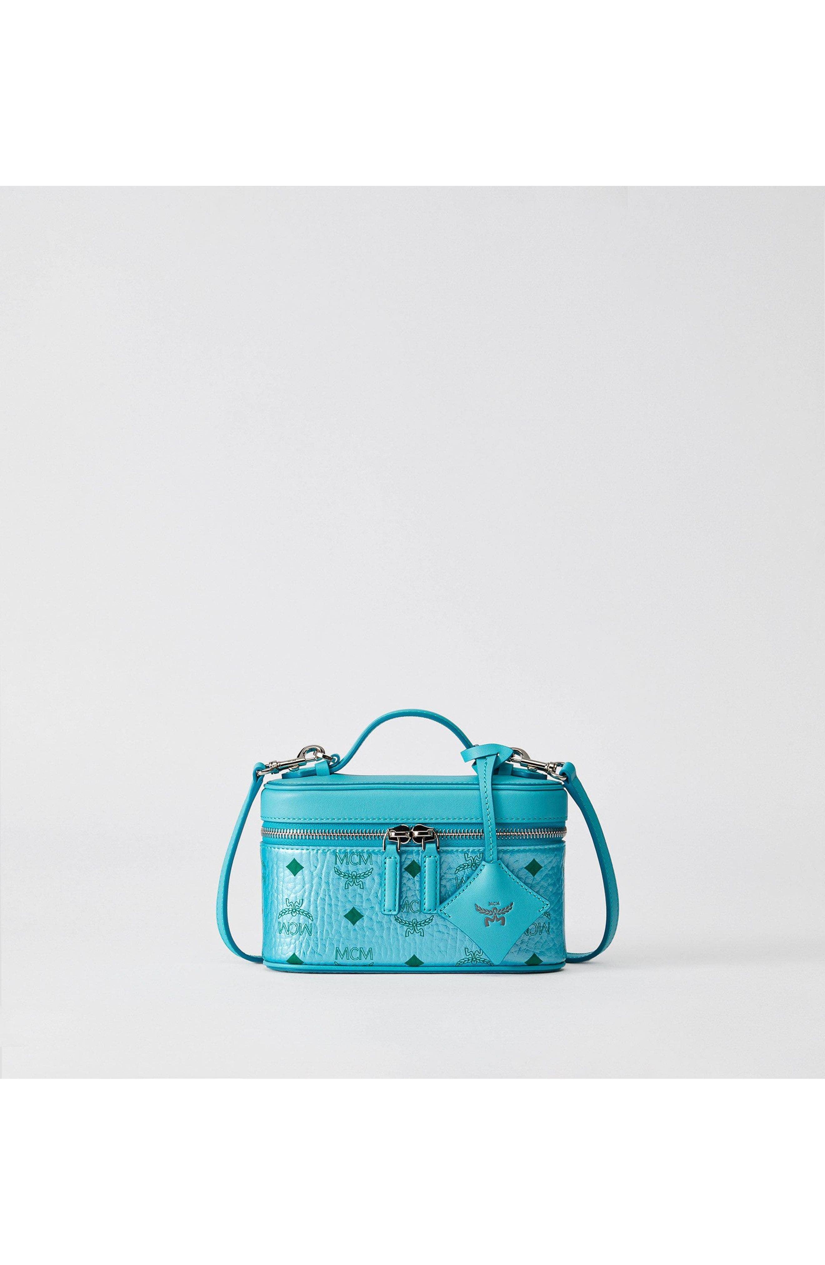 Mini Aren Vanity Case in Visetos, Main, color, Blue Ceramic
