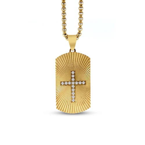 Anna Zuckerman Raylur Cross Dog Tag Necklace In Neutral