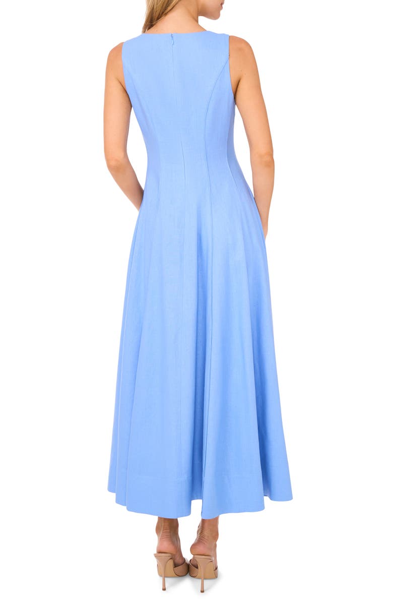 Ted Baker Pleated Waist Sleeveless Linen Blend Maxi Dress, Alternate, color, Hydrangea