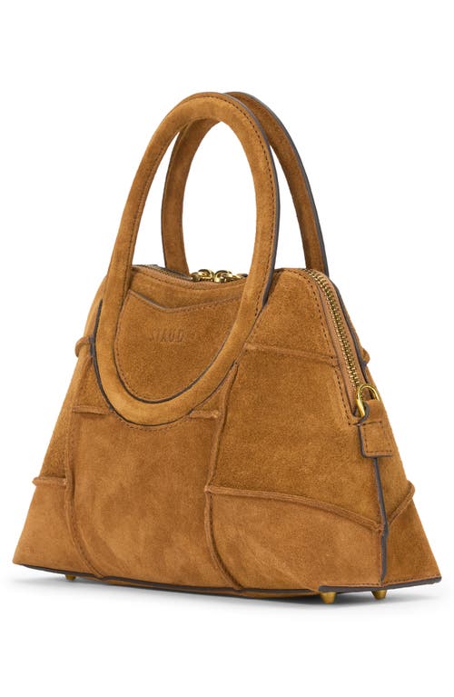 Staud Mini Naomi Suede Satchel In Brown