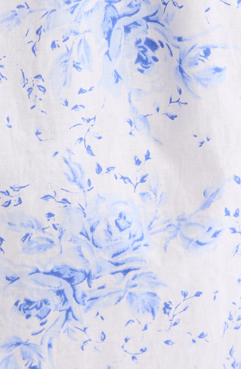 Eileen West Long Sleeve Cotton Ballet Nightgown, Alternate, color, White/ Blue Flower