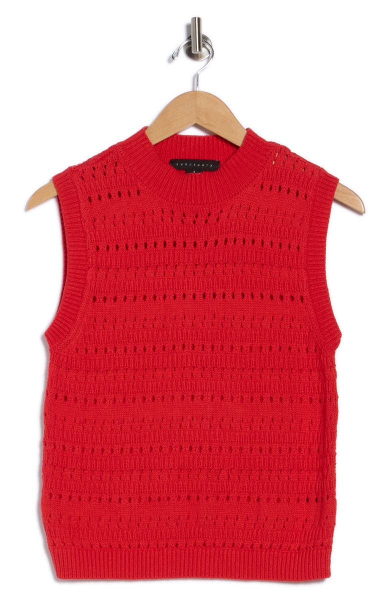 Sanctuary Cotton Sweater Vest, Alternate, color, Bittersweet Red