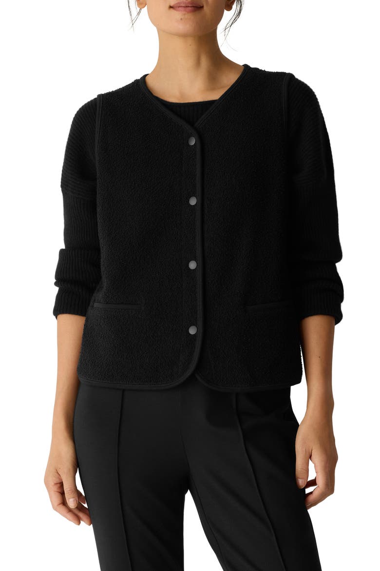 Stretch Organic Cotton V-Neck Vest, Main, color, BLACK