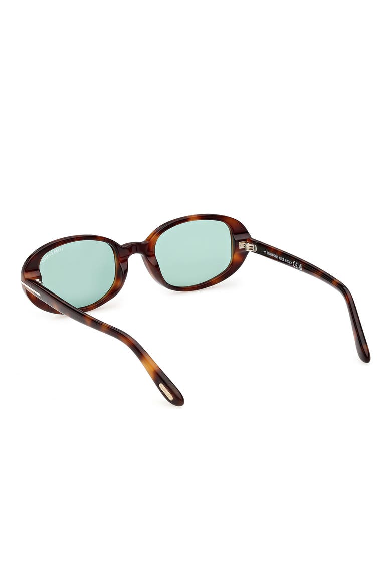 49mm Small Iggy Oval Sunglasses, Alternate, color, SHINY BLONDE HAVANA/ EMERALD
