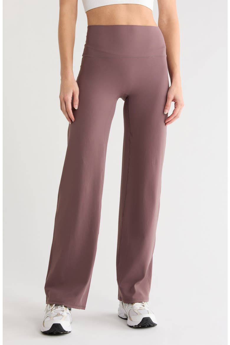 Serenity High Waist Straight Leg Pants, Main, color, GREY PLUM