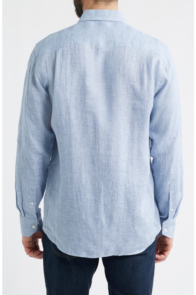 Astino Lino Tailored Fit Linen Button-Up Shirt, Alternate, color, STORM