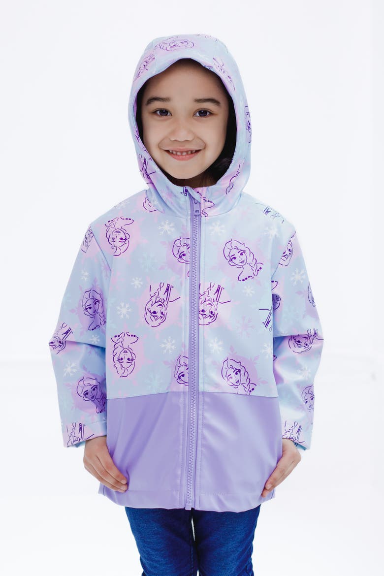 Frozen Hooded Rain Jacket, Alternate, color, Elsa Blue Purple