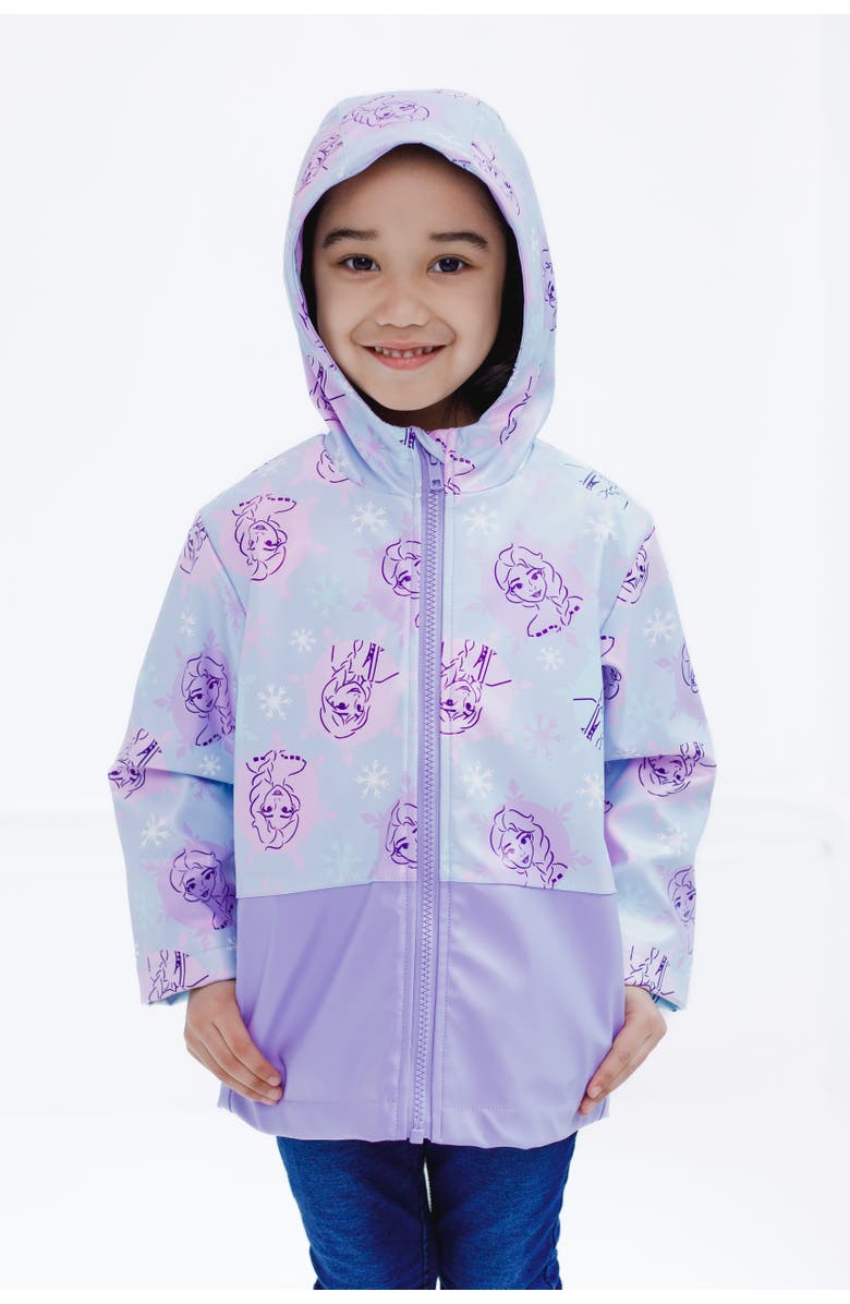 Disney Frozen Hooded Rain Jacket, Alternate, color, Elsa Blue Purple