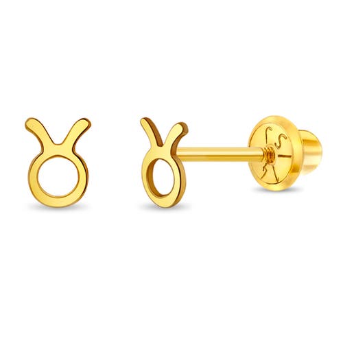 In Season Jewelry 14k Dainty Zodiac Sign Earrings in Gold Taurus at Nordstrom
