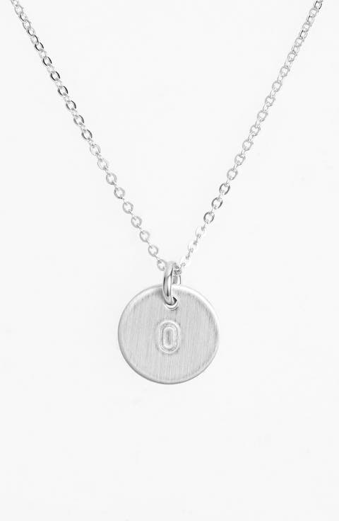 Sterling Silver Initial Mini Disc Necklace