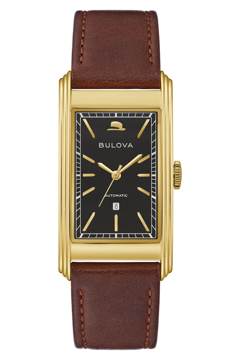 Frank Sinatra Chariman of the Board Leather Strap Watch, 25.5mm, Main, color, GOLD-TONE