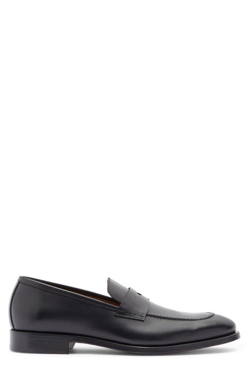 Antonio Maurizi Leather Penny Loafer In Black