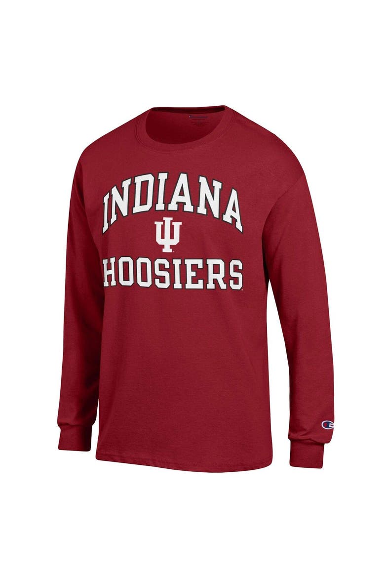 Men's Champion Crimson Indiana Hoosiers High Motor Long Sleeve T-Shirt, Alternate, color, Crimson