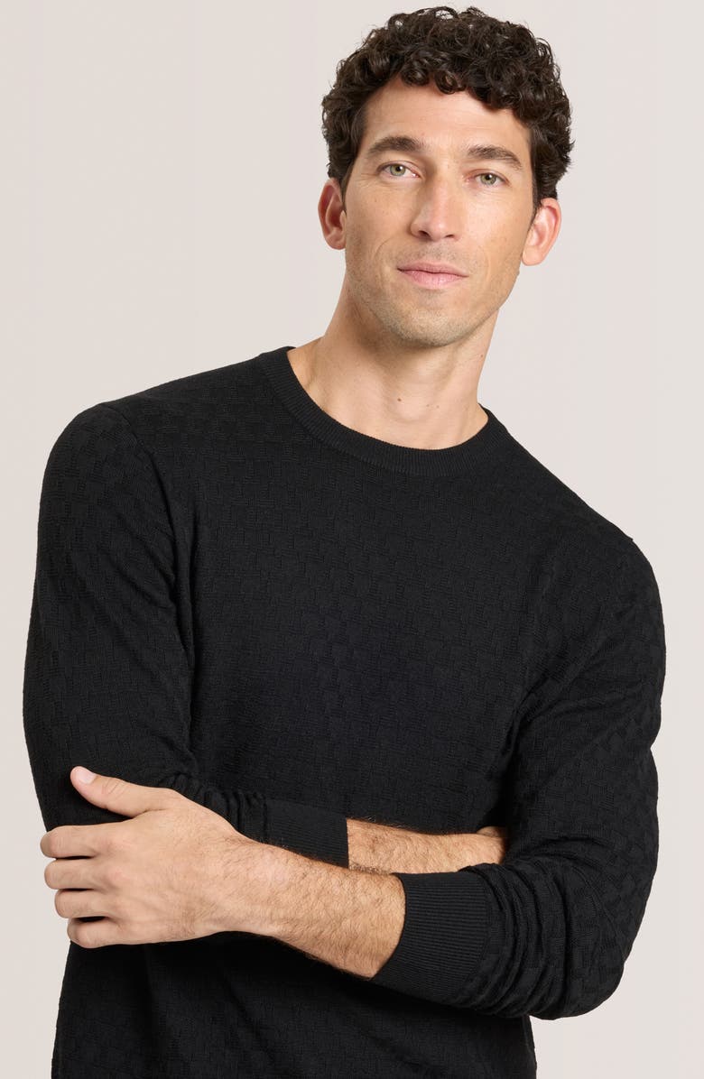 Ted Baker 'T' Stitch Crewneck Sweater, Alternate, color, Black Beauty