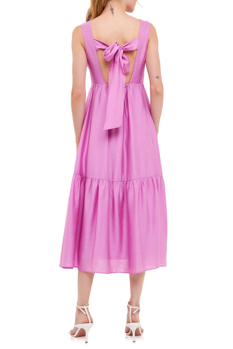 Bow Back Midi Dress, Alternate, color, ORCHID