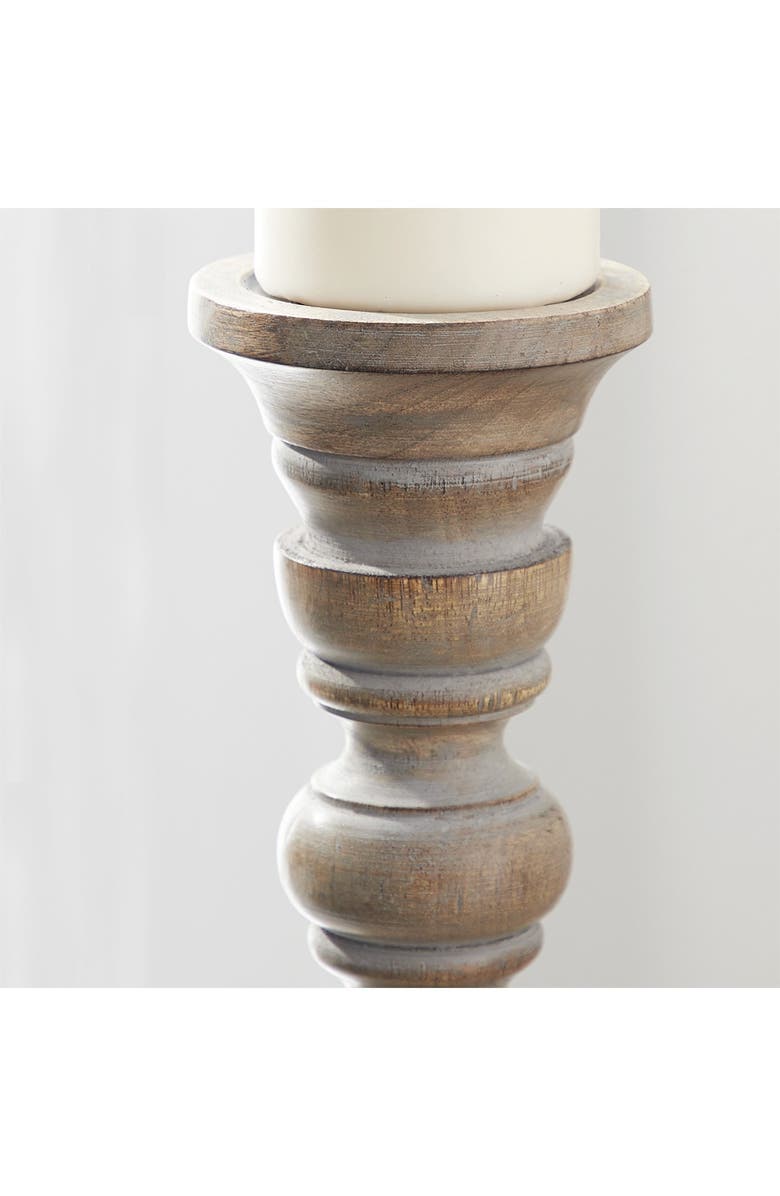 SONOMA SAGE HOME Traditional Style Turned Column Gray Wood Candlesticks - Set of 3, Alternate, color, 