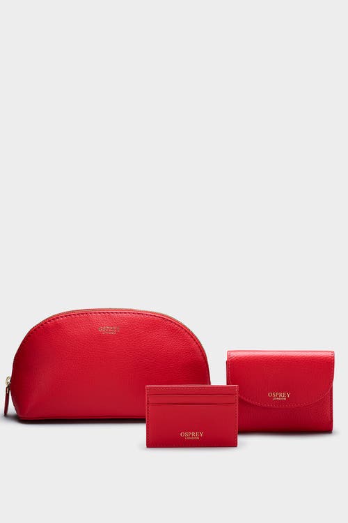Osprey London The Tilly Leather Weekend Gift Set In Red