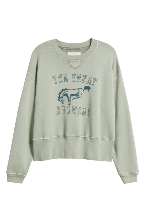 The Great . The League Graphic Sweatshirt In Smoke Green