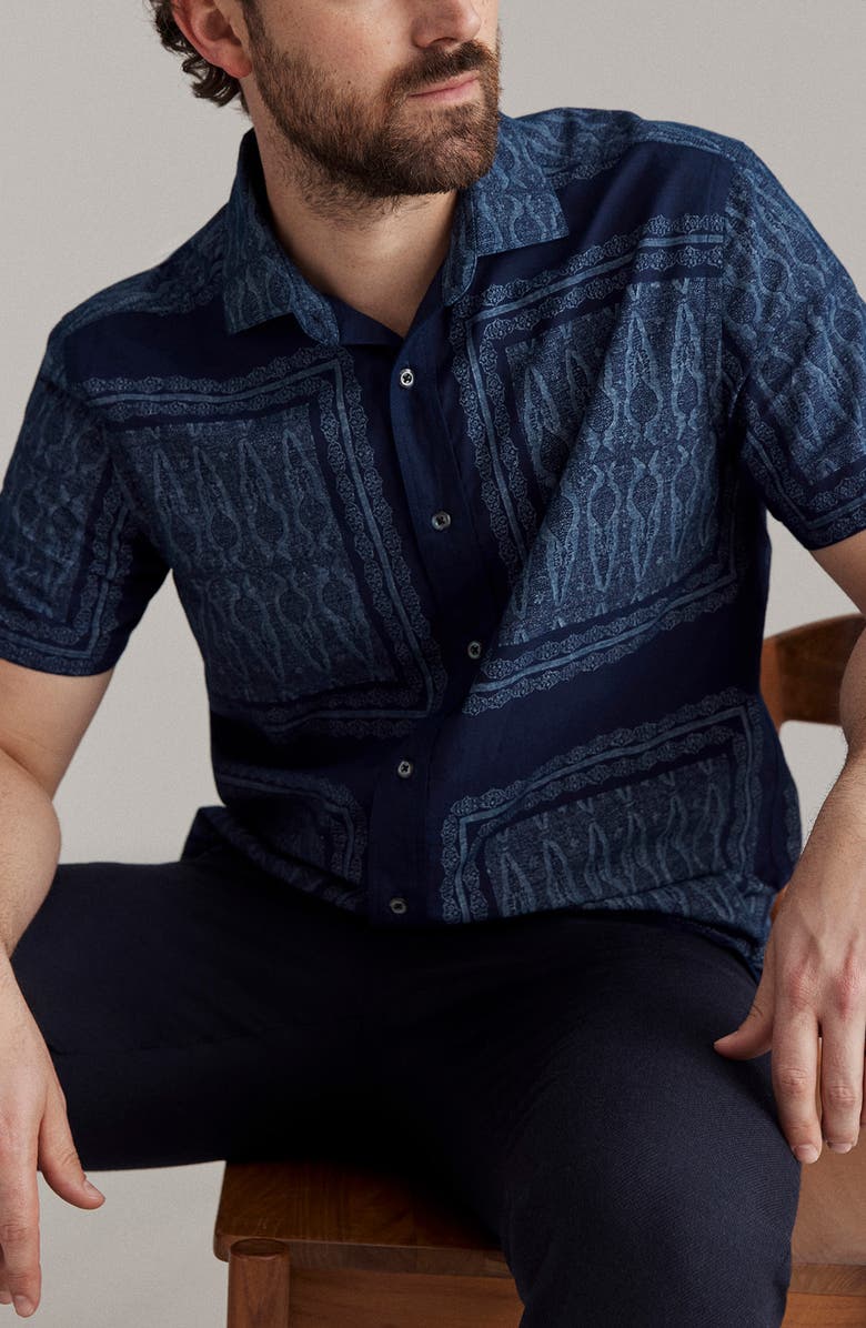 Billy Reid 'John T' Standard Fit Dobby Sport Shirt, Alternate, color, Indigo