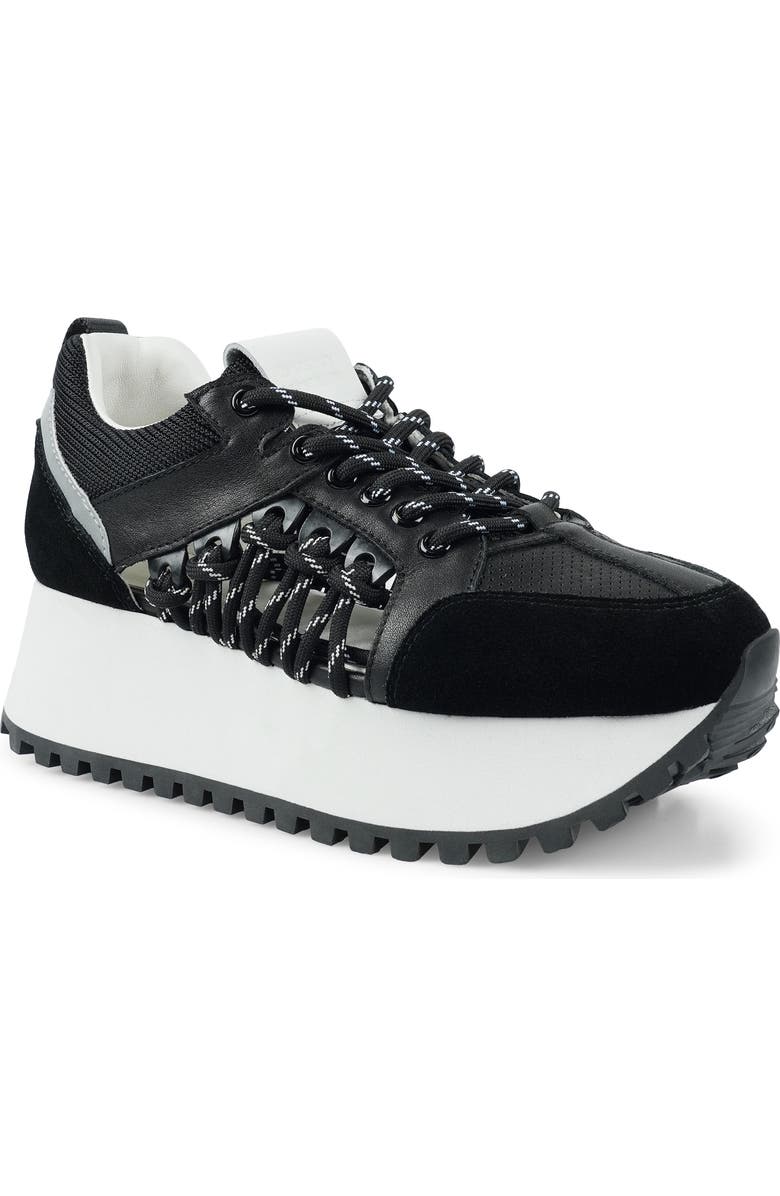 ZIGI Dynamo Platform Wedge Sneaker, Main, color, Black