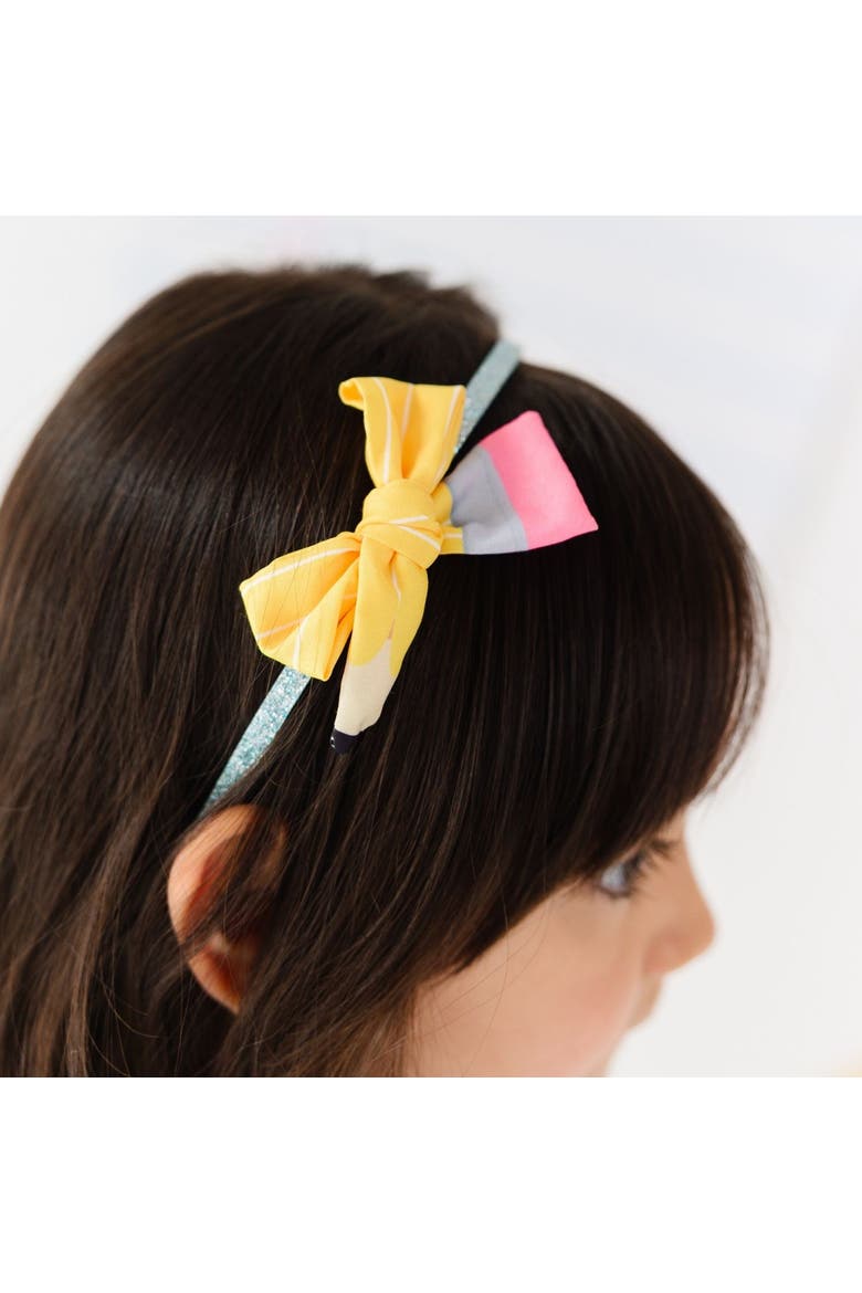 School Days Pencil Bow Headband, Alternate, color, Yellow