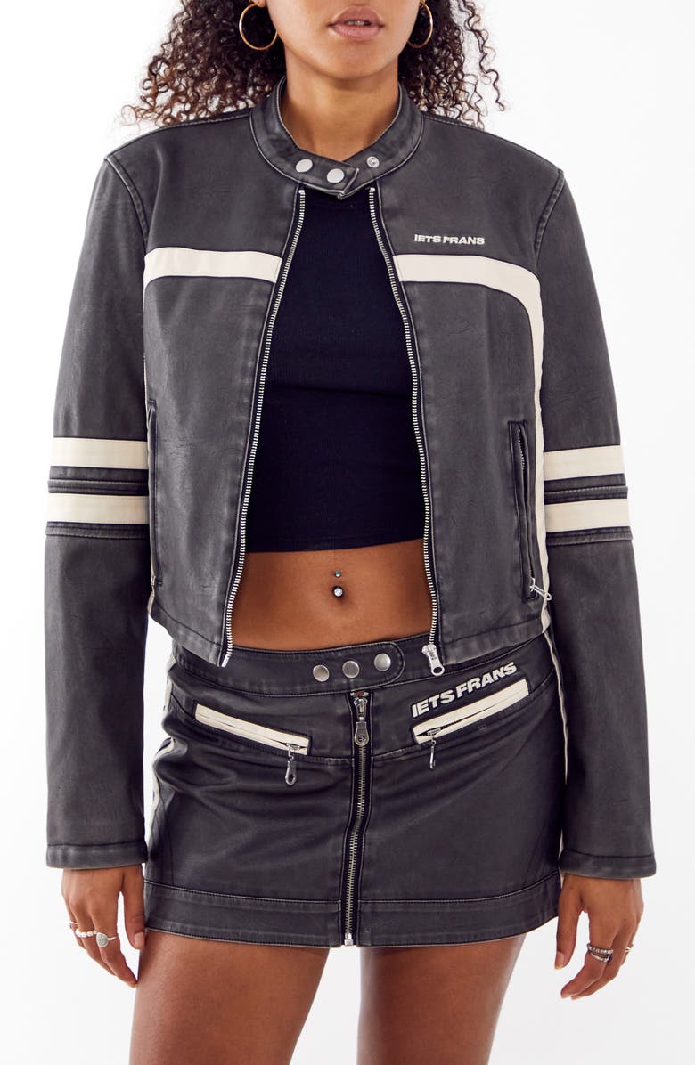 Iets Frans Crop Moto Jacket, Main, color, 