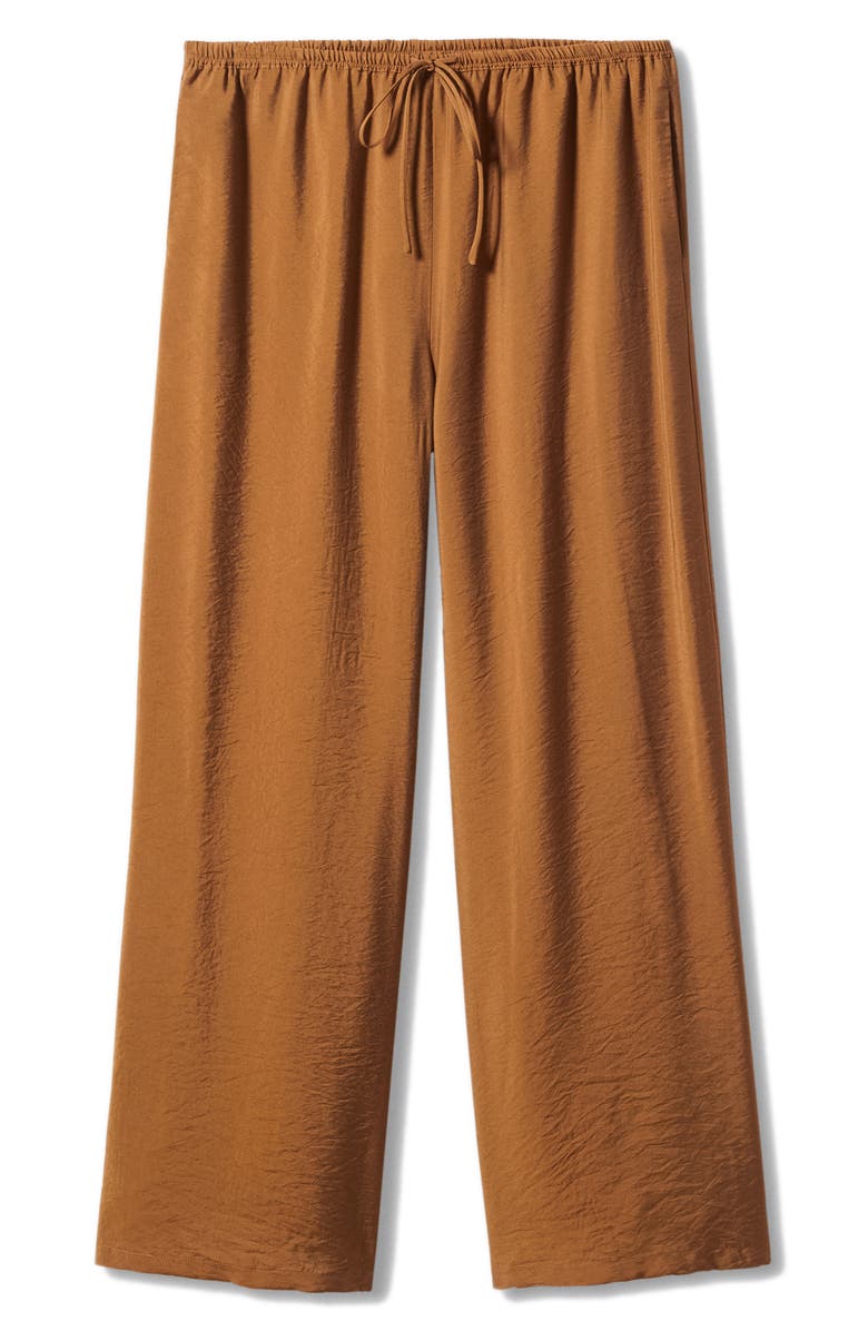 MANGO Satin Palazzo Drawstring Pants, Alternate, color, 